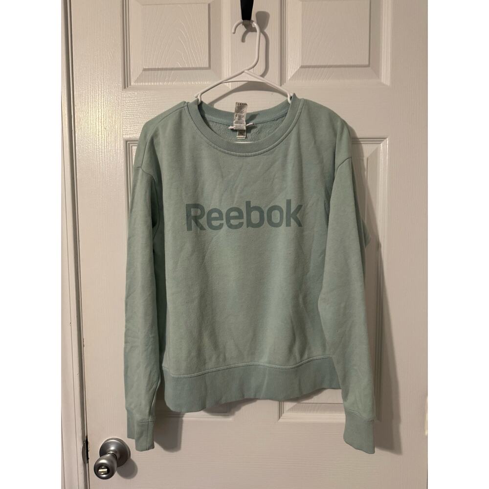Reebok Light Blue Logo Crewneck Sweatshirt Sz: medium